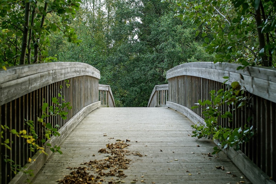Hiking bridge wide kuninkaanpolku.