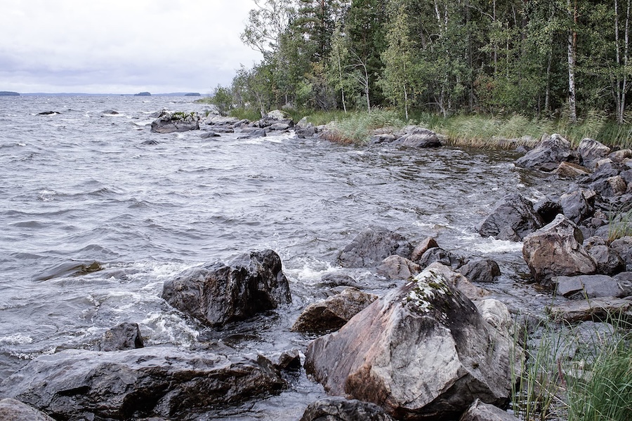 Hiking lake Päijätsalo trail.